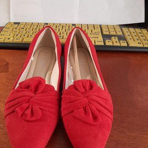 NEW ! Musshoe Comfortable Flats Pointed Toe Wedding Red Size 8